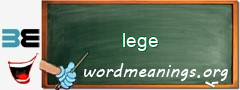 WordMeaning blackboard for lege